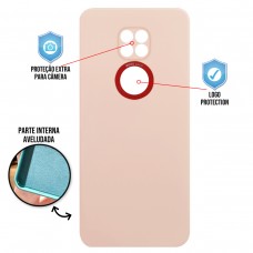 Capa para Motorola Moto G9 Play - Case Silicone Safe Glass Salmão